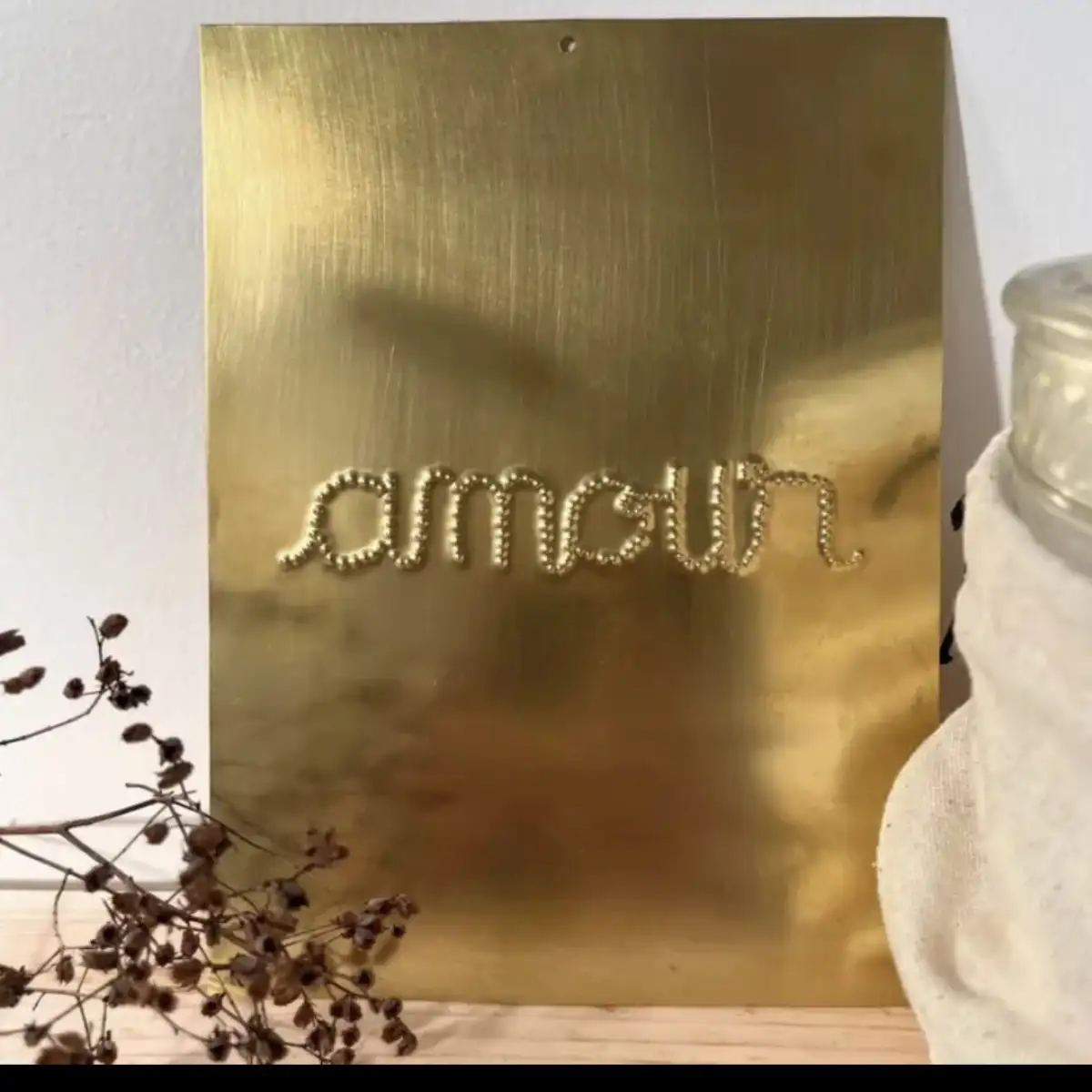 plaque en laiton amour