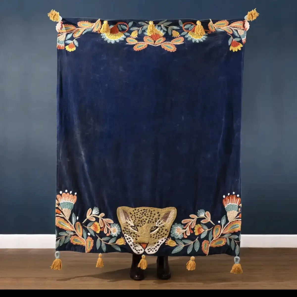 plaid léopard bleu royal