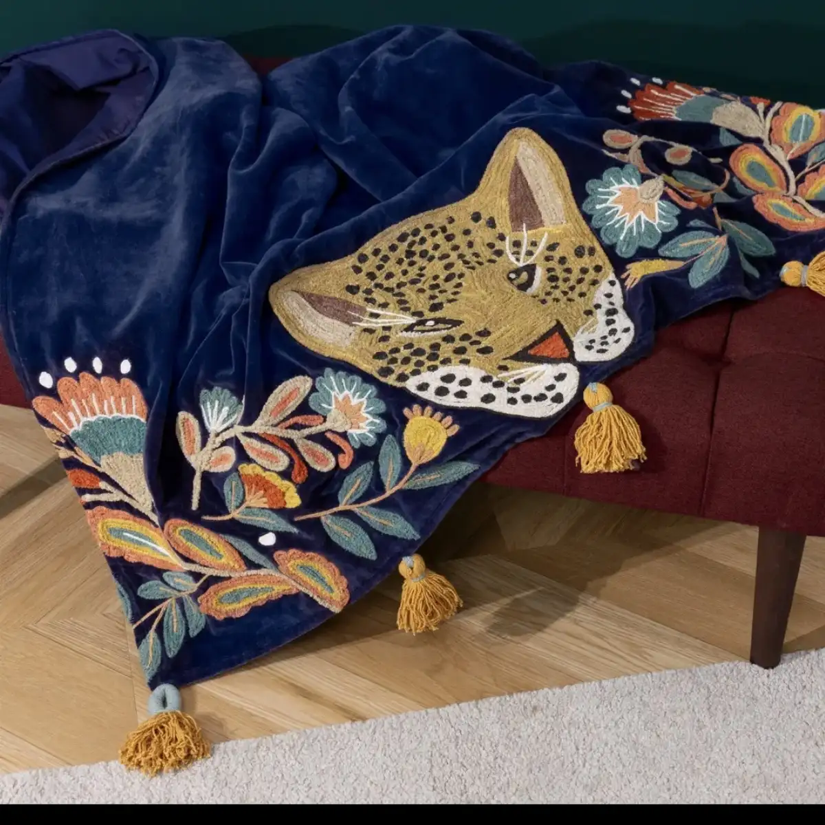 plaid léopard bleu royal