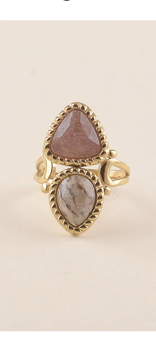 bague molly grise et rose