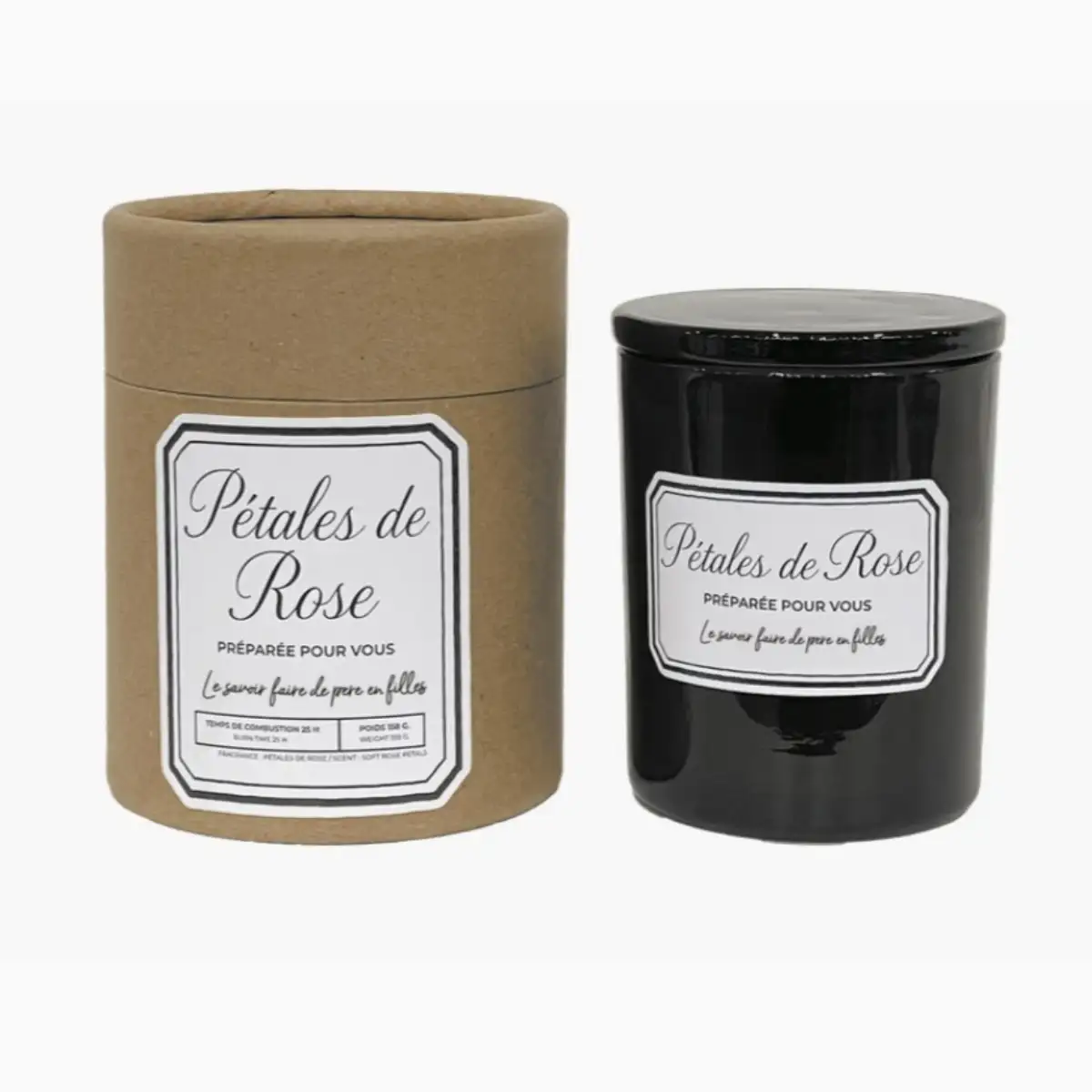 bougie pétales de rose